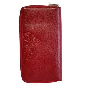 Vintage Gianni Versace RED Medusa wallet Rare Limited zipper Embossed Face